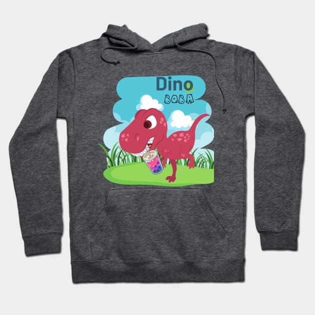 SWEET DINO BOBA DRINK - DINOSAUR Hoodie by O.M design